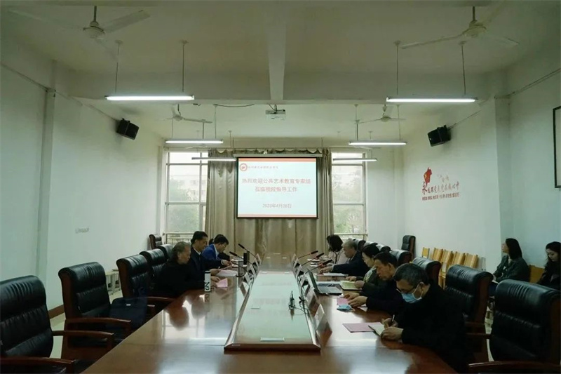 河南省教育厅专家组对网投官网公共艺术教育工作进行现场评估指导