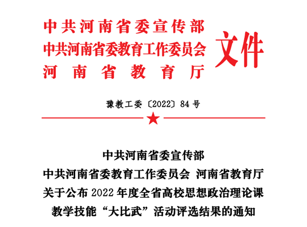 网投官网教师在2022年度全省高校思想政治理论课教学技能大比武活动中获奖